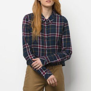 Vans Box Car Crop Top Flannel - Plaid Fall Top